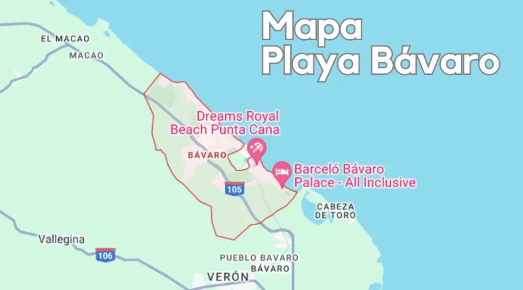 Mapa Playa Bávaro, Punta Cana, República Dominicana