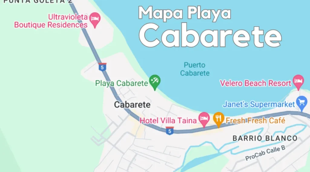 Mapa Playa Cabarete, República Dominicana