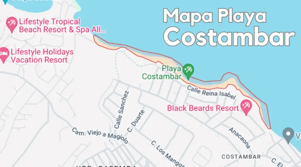 Mapa Playa Costambar, República Dominicana