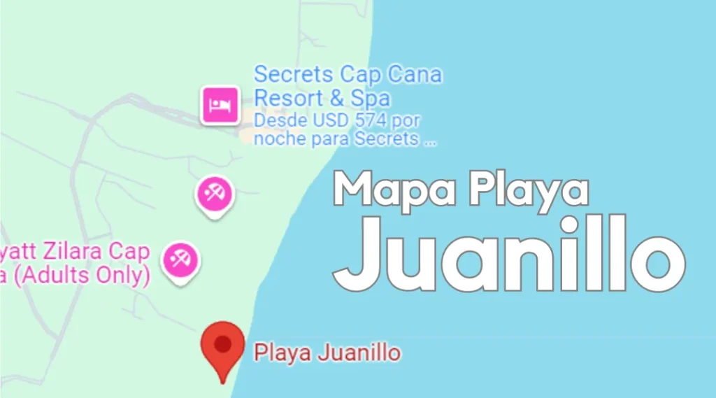 Mapa Playa Juanillo, República Dominicana