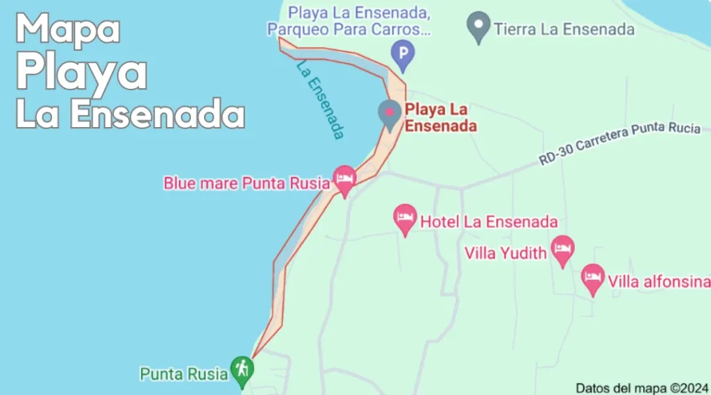 Mapa Playa La Ensenada, República Dominicana