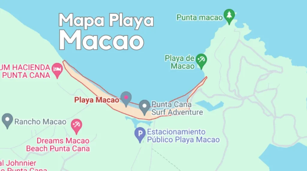 Mapa Playa Macao, República Dominicana