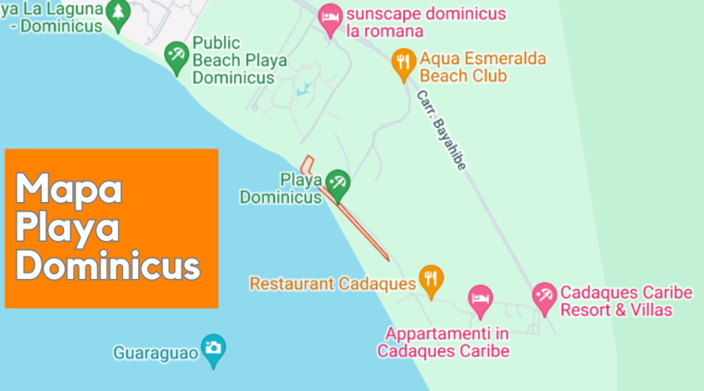 Mapa Playa Dominicus, República Dominicana