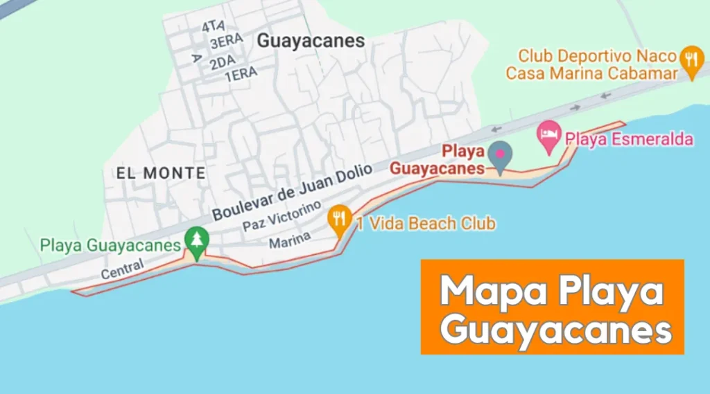 Mapa Playa Guayacanes, República Dominicana