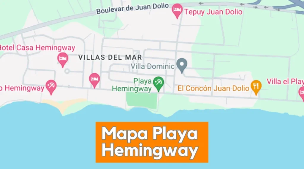 Mapa Playa Hemingway, República Dominicana