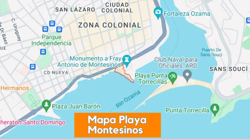 Mapa Playa Montesinos, República Dominicana